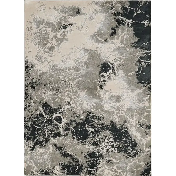 7' X 10' Silver Machine Woven Abstract Indoor Area Rug - Homeroots - Flyclothing LLC