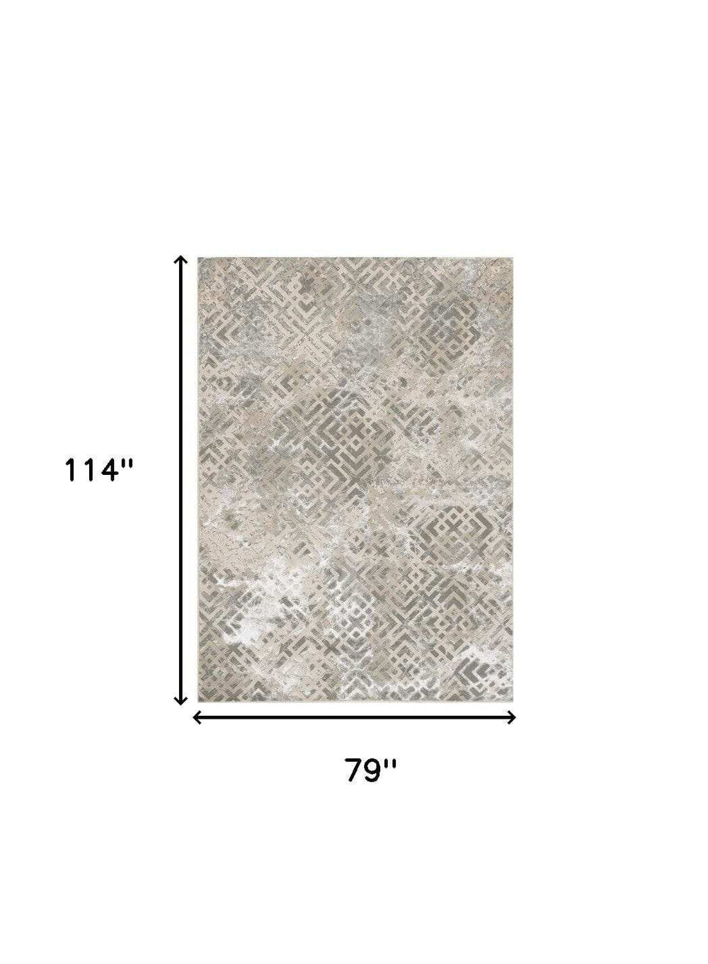 6' X 9' Polyester Sand Silver Area Rug - Homeroots - Flyclothing LLC