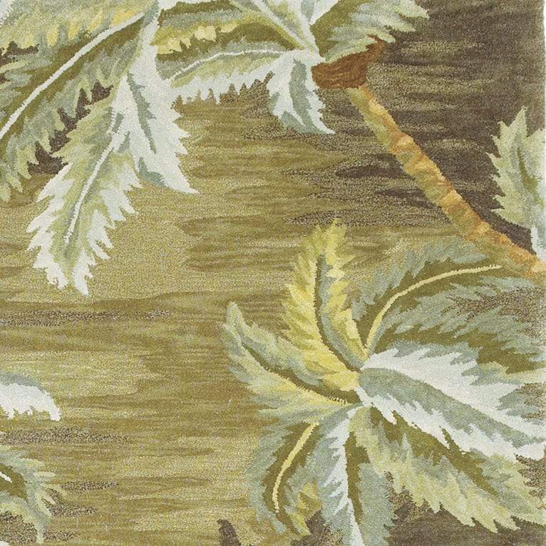 5' Moss Green Round Wool Hand Tufted Area Rug - Homeroots - Flyclothing LLC