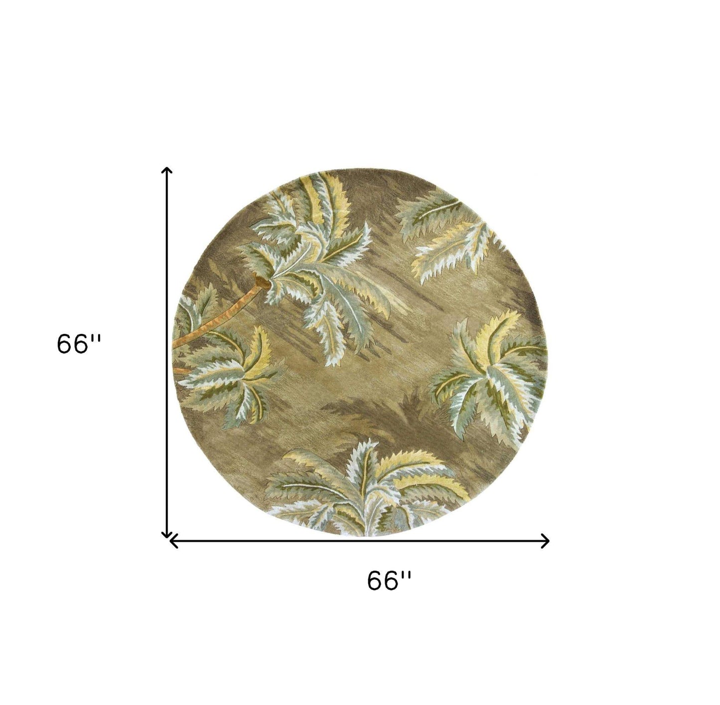 5' Moss Green Round Wool Hand Tufted Area Rug - Homeroots - Flyclothing LLC