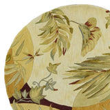 5' Round  Wool Coral Or Ivory  Area Rug - Homeroots