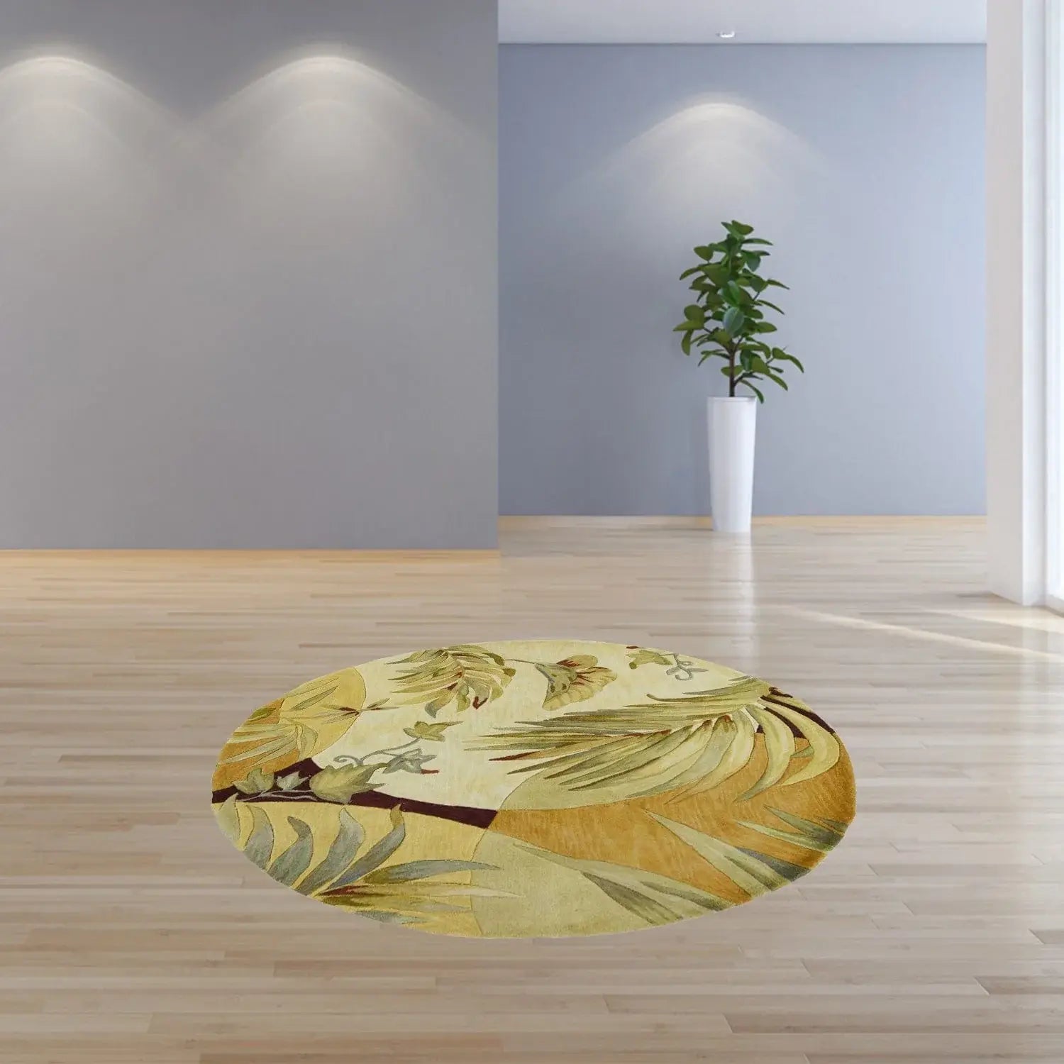 5' Round Wool Coral Or Ivory Area Rug - Homeroots - Flyclothing LLC
