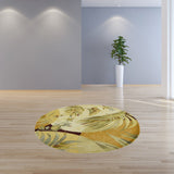 5' Round  Wool Coral Or Ivory  Area Rug - Homeroots