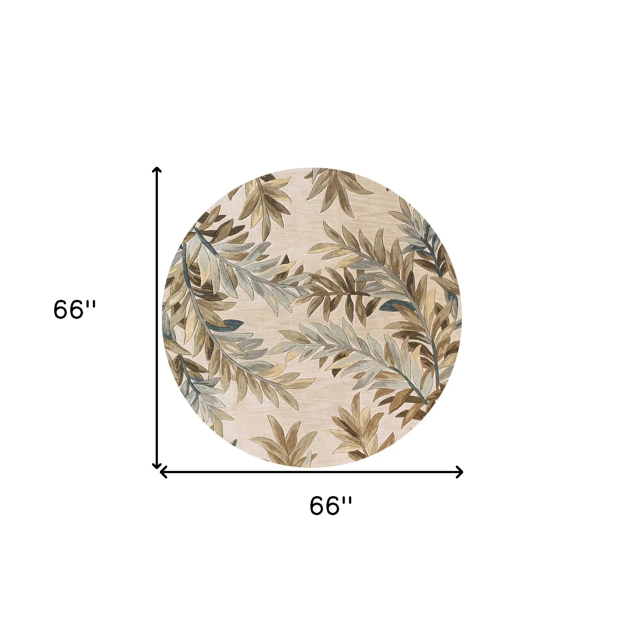 6' Ivory Round Wool Hand Tufted Area Rug - Homeroots - Flyclothing LLC