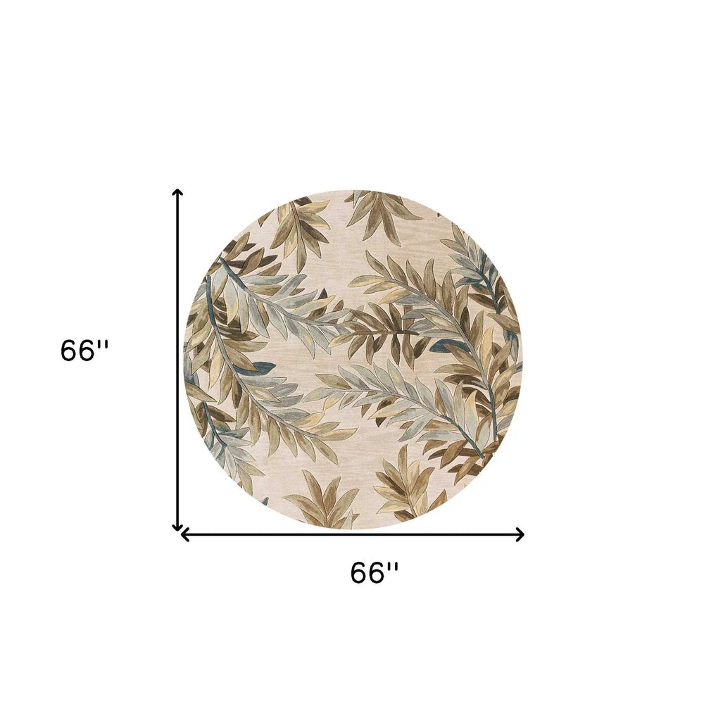 6' Ivory Round Wool Hand Tufted Area Rug - Homeroots - Flyclothing LLC