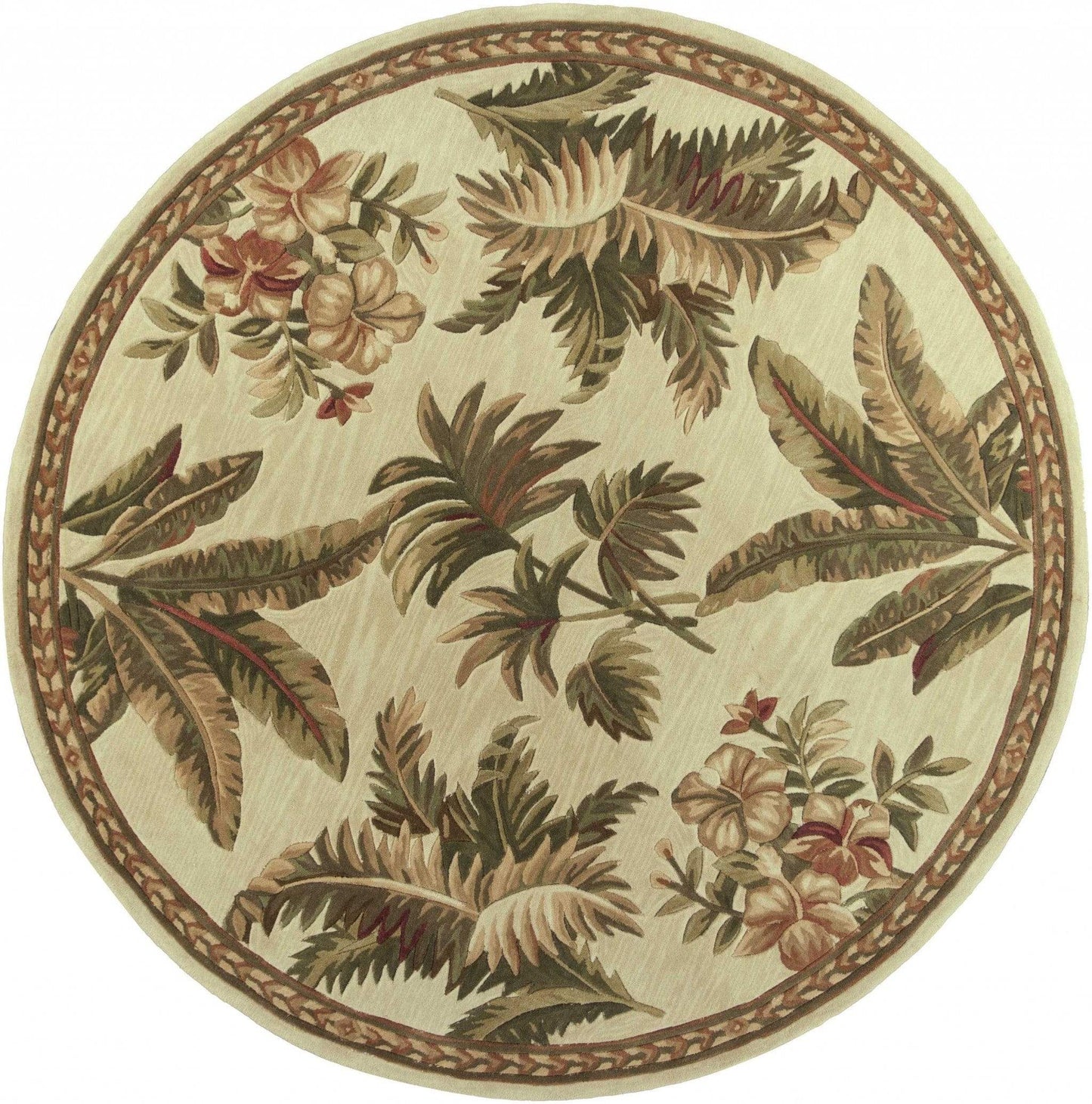 5' Round Wool Ivory Area Rug - Homeroots - Flyclothing LLC