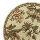 5' Round  Wool Ivory  Area Rug - Homeroots