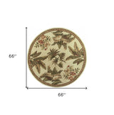 5' Round Wool Ivory Area Rug - Homeroots - Flyclothing LLC
