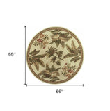 5' Round Wool Ivory Area Rug - Homeroots - Flyclothing LLC