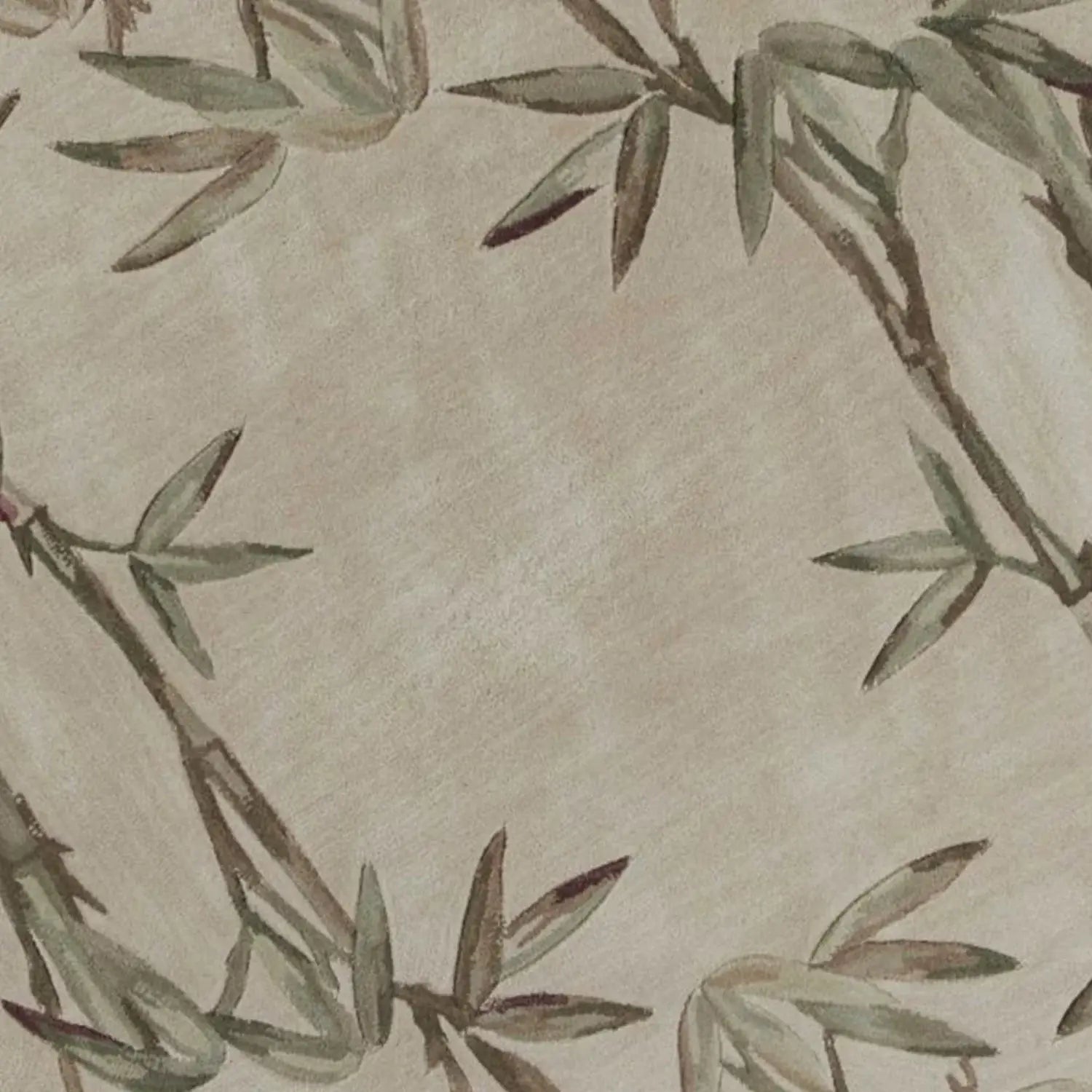 6' Ivory Hand Tufted Tropical Bamboo Round Indoor Area Rug - Homeroots - Flyclothing LLC