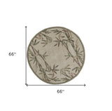 6' Ivory Hand Tufted Tropical Bamboo Round Indoor Area Rug - Homeroots - Flyclothing LLC