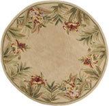 5' Round  Wool Ivory  Area Rug - Homeroots