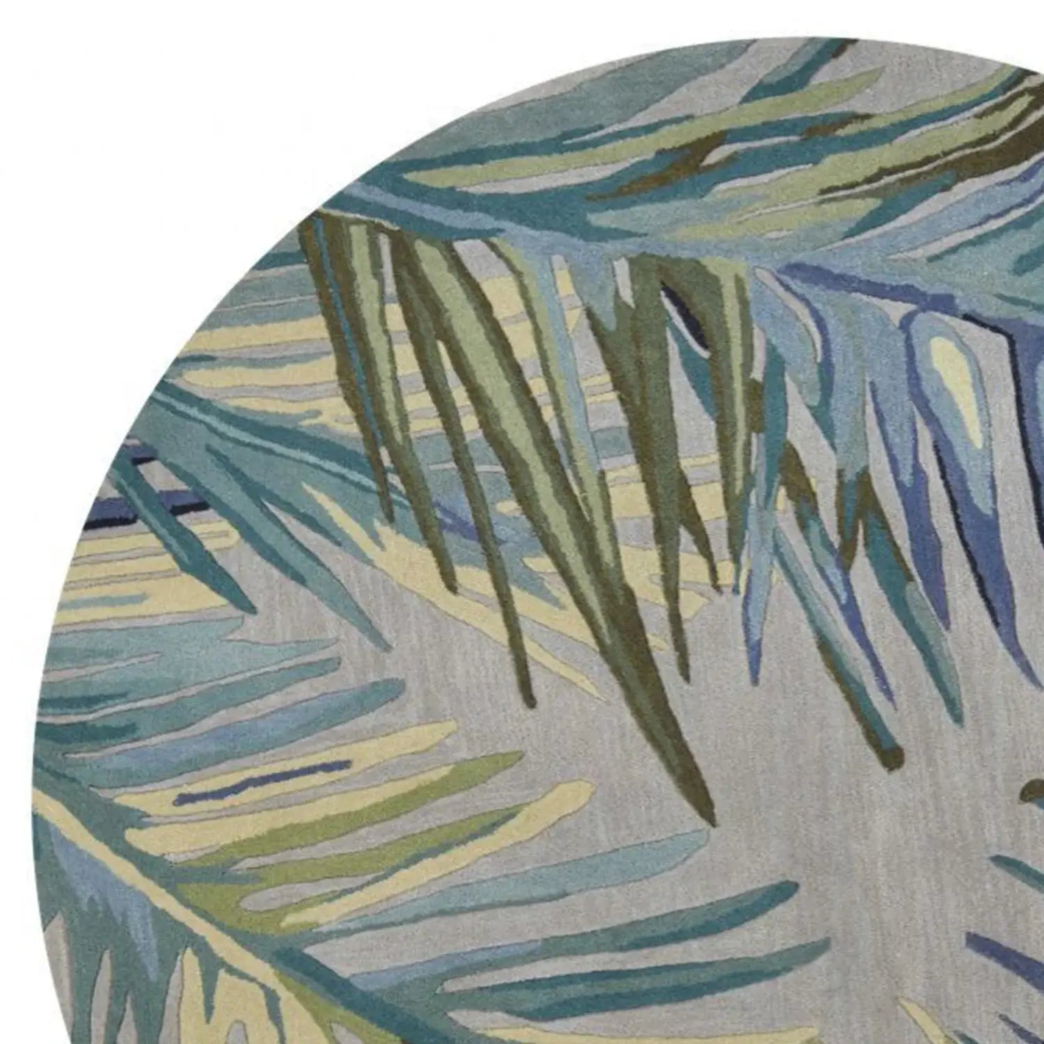 6' Blue and Gray Round Wool Hand Tufted Area Rug - Homeroots - Flyclothing LLC