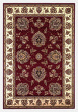 8' X 11' Red Ivory Machine Woven Floral Traditional Indoor Area Rug - Homeroots