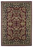 8' X 11' Red Black Machine Woven Floral Traditional Indoor Area Rug - Homeroots
