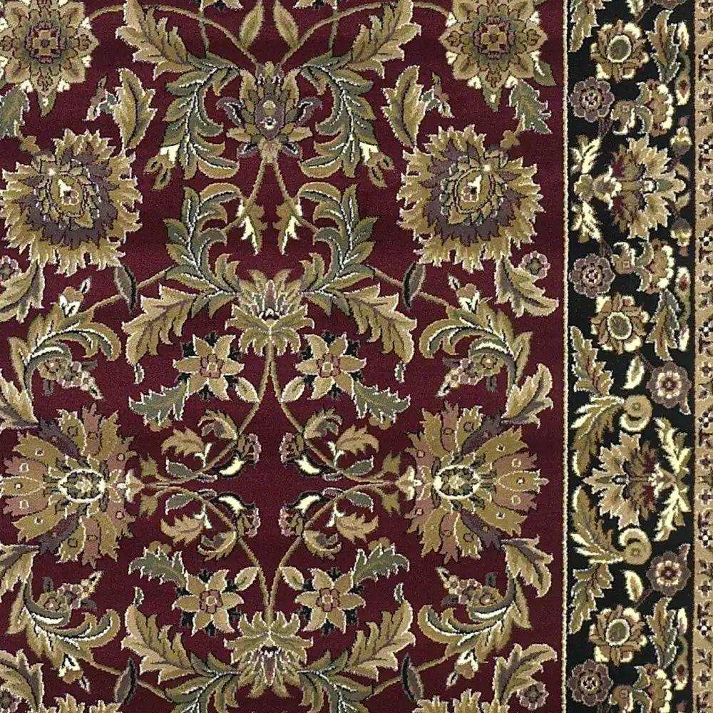 8' X 11' Red Black Machine Woven Floral Traditional Indoor Area Rug - Homeroots - Flyclothing LLC