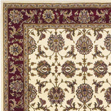 7' X 10' Red and Ivory Area Rug - Homeroots