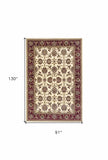 7' X 10' Red and Ivory Area Rug - Homeroots