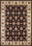 8' X 11' Black Ivory Machine Woven Floral Traditional Indoor Area Rug - Homeroots
