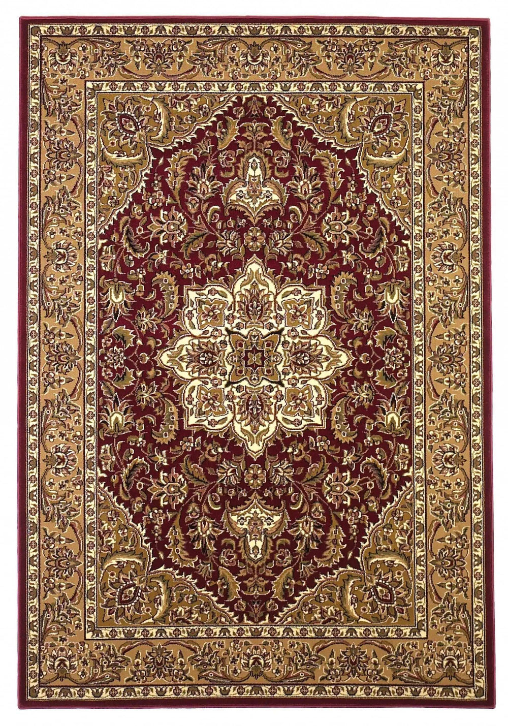 7' X 10' Polypropylene Red Or Beige Area Rug - Homeroots - Flyclothing LLC