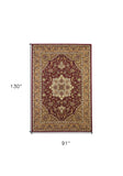 7' X 10'  Polypropylene Red Or  Beige Area Rug - Homeroots
