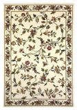 8' X 11' Ivory Machine Woven Floral Vines Indoor Area Rug - Homeroots