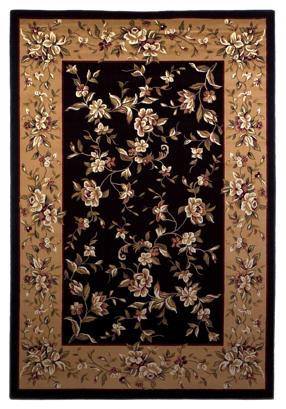 7' X 10' Beige and Black Area Rug - Homeroots - Flyclothing LLC