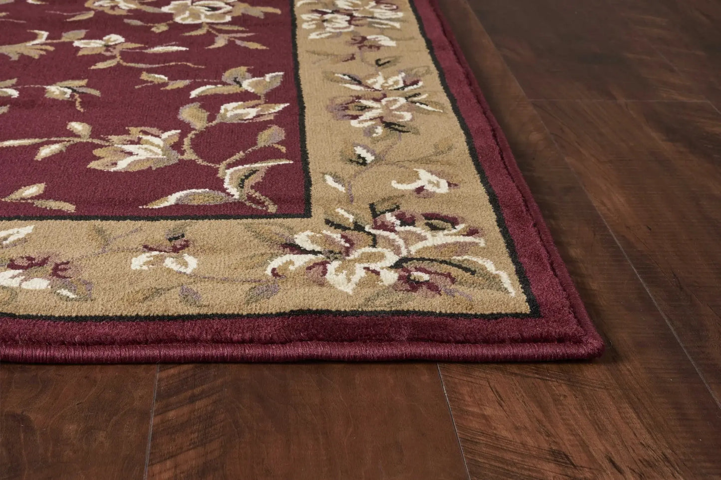 8' X 11' Red Beige Machine Woven Floral Traditional Indoor Area Rug - Homeroots - Flyclothing LLC