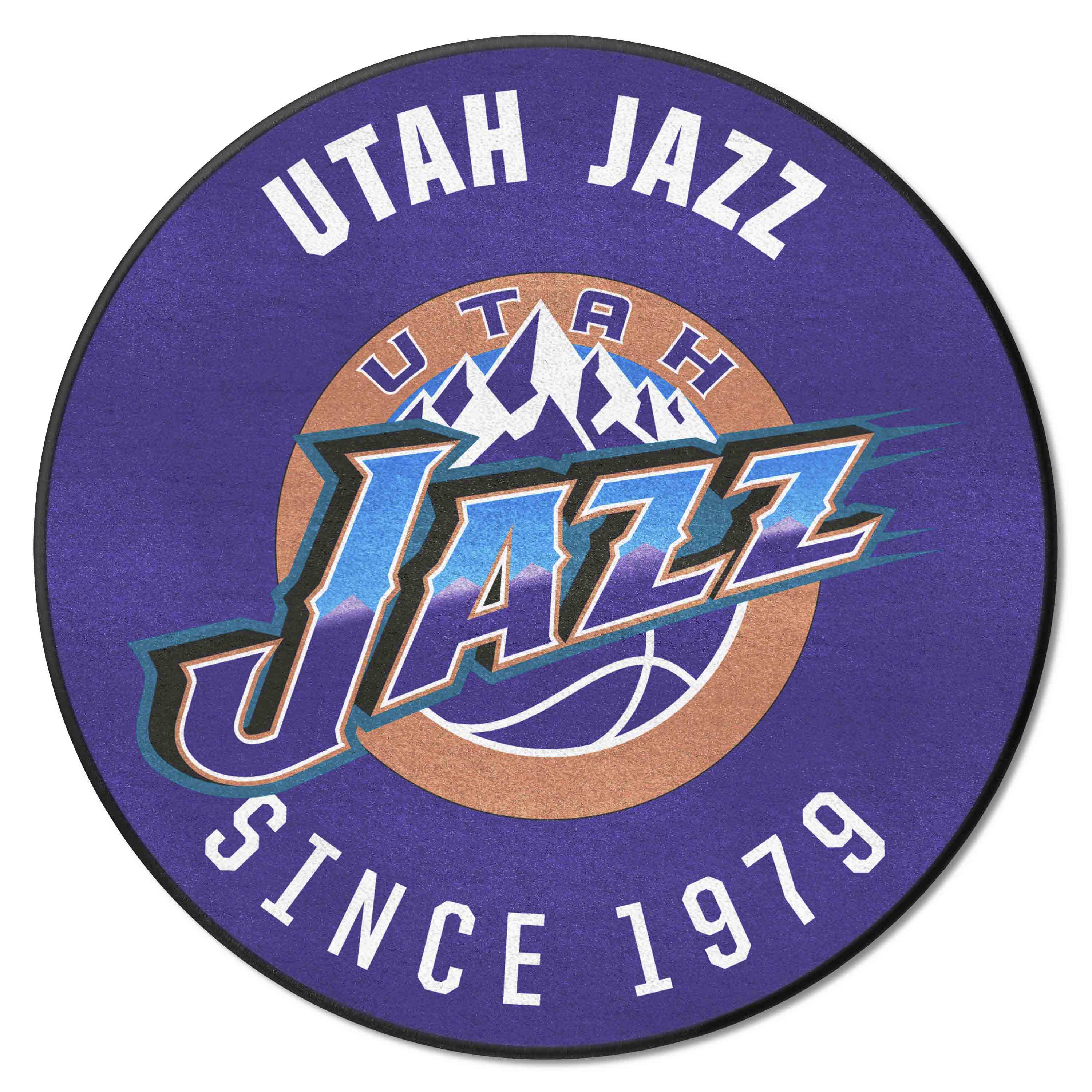 NBA Retro Utah Jazz Roundel Rug - 27in. Diameter - Utah Jazz