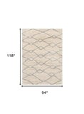 7' X 9' Gray and Ivory Area Rug - Homeroots