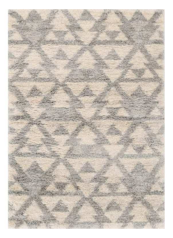 8' X 10' Ivory Grey Machine Woven Geometric Indoor Area Rug - Homeroots - Flyclothing LLC