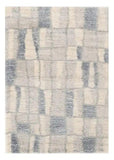 7' X 9' Ivory and Blue Area Rug - Homeroots