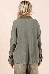 Mittoshop Mineral Washed Plaid Button Down Shacket - Trendsi - Flyclothing LLC