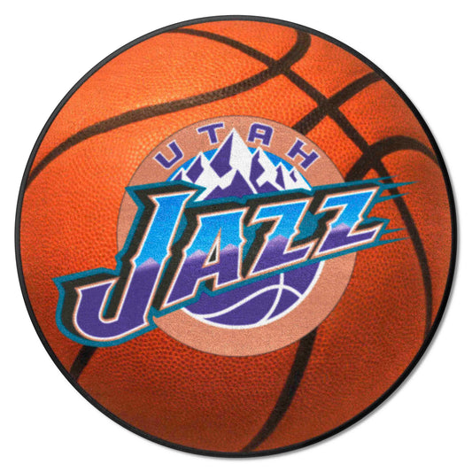 NBA Retro Utah Jazz Basketball Rug - 27in. Diameter - Utah Jazz
