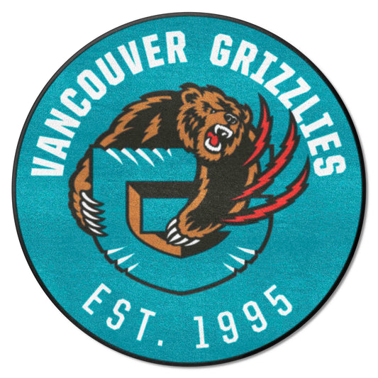 NBA Retro Vancouver Grizzlies Roundel Rug - 27in. Diameter - Vancouver Grizzlies