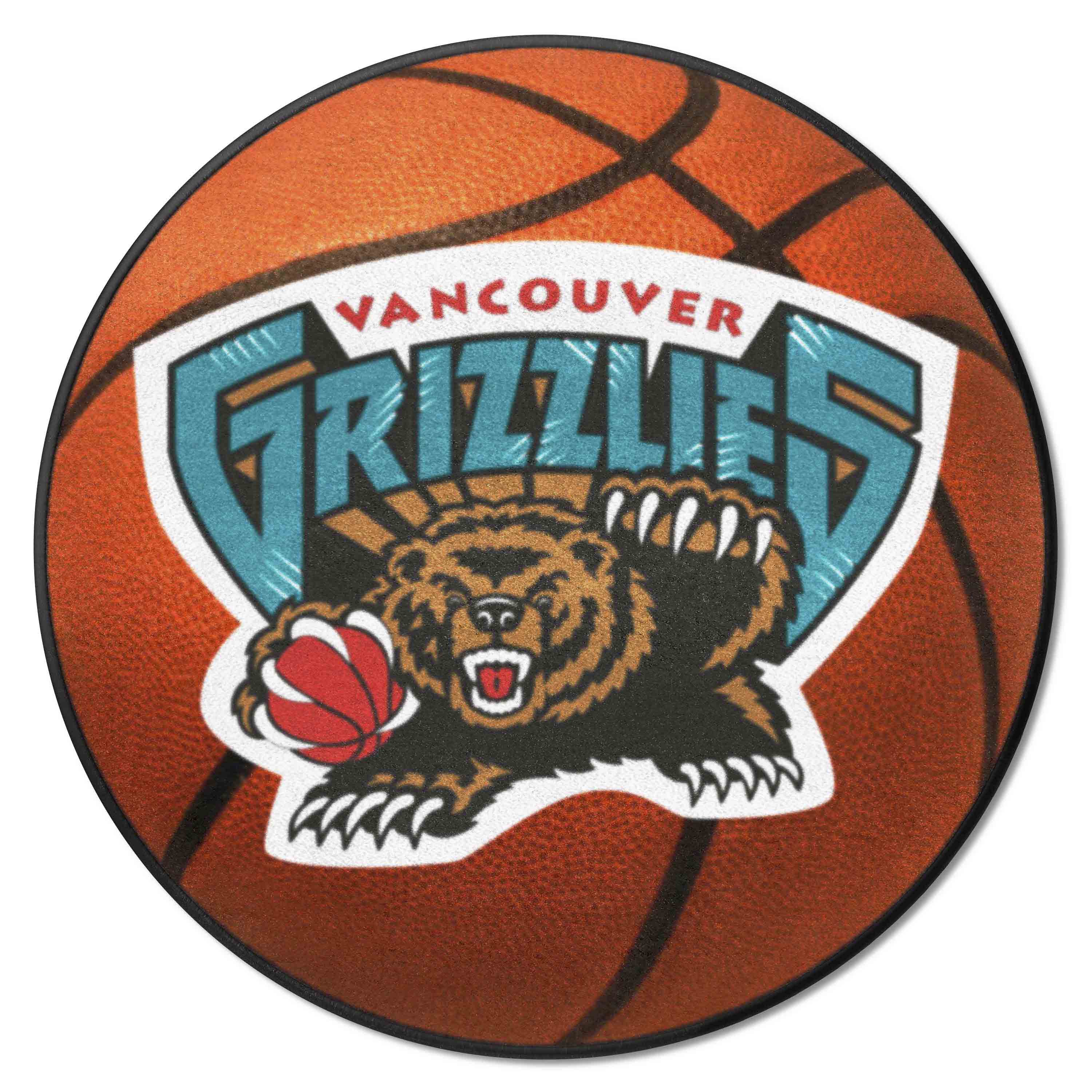NBA Retro Vancouver Grizzlies Basketball Rug - 27in. Diameter - Vancouver Grizzlies