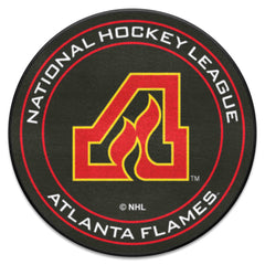 NHLRETRO Atlanta Flames Hockey Puck Rug - 27in. Diameter - Atlanta Flames