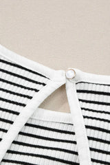 Striped Ribbed Round Neck Tank - Trendsi - Flyclothing LLC