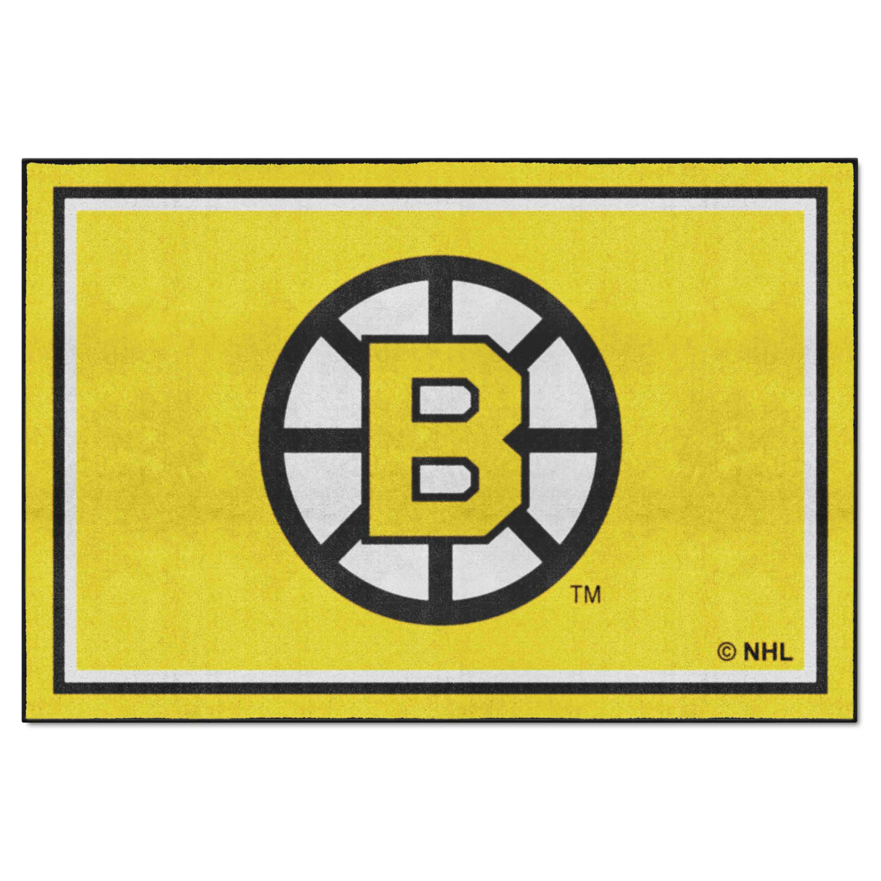 Retro NHL Boston Bruins 5ft. x 8 ft. Plush Area Rug - Boston Bruins