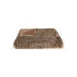 50" X 70" Brown and Black Faux Fur Leopard Plush Throw Blanket - Homeroots