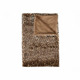 50" X 70" Brown and Black Faux Fur Leopard Plush Throw Blanket - Homeroots