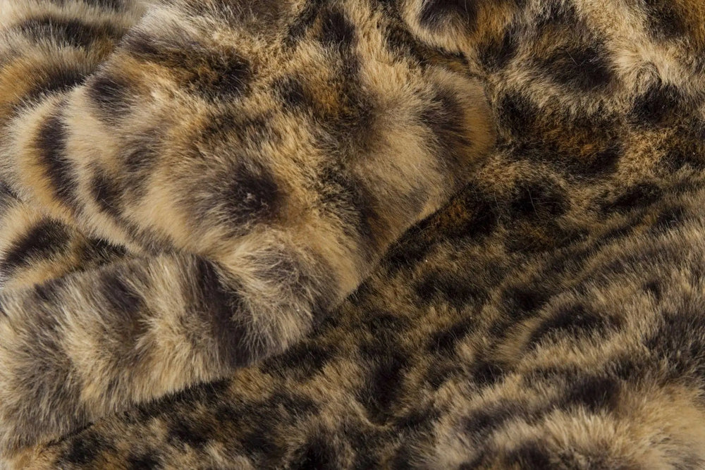 50" X 70" Brown and Black Faux Fur Leopard Plush Throw Blanket - Homeroots - Flyclothing LLC