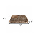 50" X 70" Brown and Black Faux Fur Leopard Plush Throw Blanket - Homeroots - Flyclothing LLC
