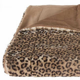 50" X 70" Brown and Black Faux Fur Leopard Plush Throw Blanket - Homeroots - Flyclothing LLC