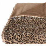 50" X 70" Brown and Black Faux Fur Leopard Plush Throw Blanket - Homeroots - Flyclothing LLC