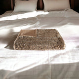 50" X 70" Brown and Black Faux Fur Leopard Plush Throw Blanket - Homeroots