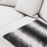 50" X 70" Gray and White Faux Fur Striped Plush Throw Blanket - Homeroots - Flyclothing LLC