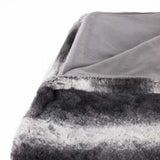 50" X 70" Gray and White Faux Fur Striped Plush Throw Blanket - Homeroots - Flyclothing LLC