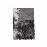 50" X 70" Dark Gray and Ivory Faux Fur Plush Throw Blanket - Homeroots