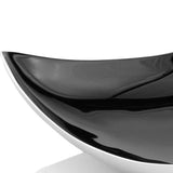 14" Black and Silver Aluminum Triangular Bowl - Homeroots